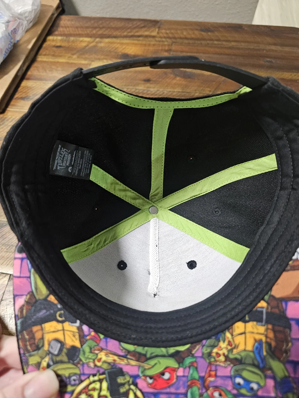 Teenage Mutant Ninja Turtles Kids Black Snapback Hat with Green Slime